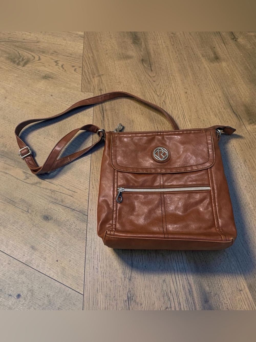 Relic by Fossil Brown Faux Leather Crossbody Shoulder Bag Purse